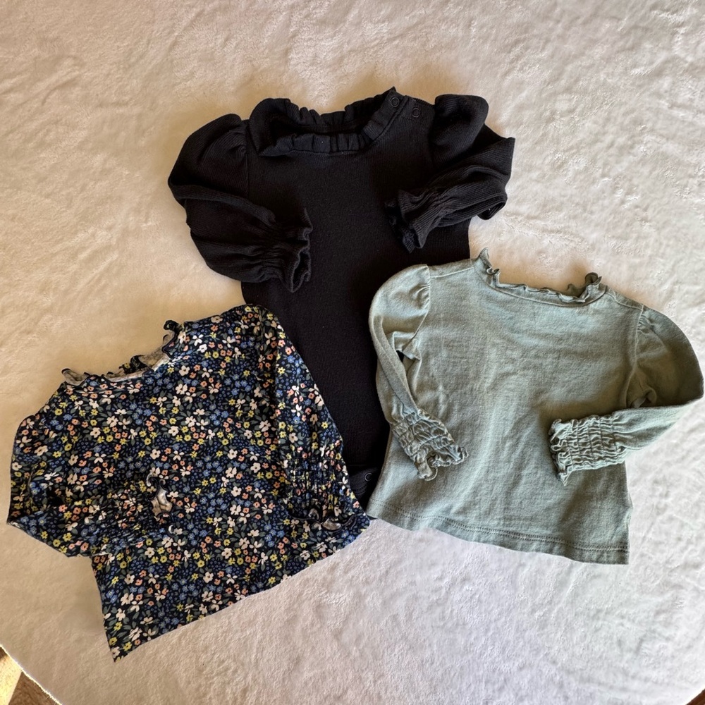 Baby Gap Baby Girl 3pc Long Sleeve Top Bundle 3–6M